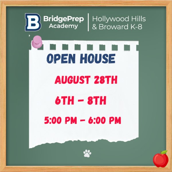 Open House - 6th, 7th and 8th